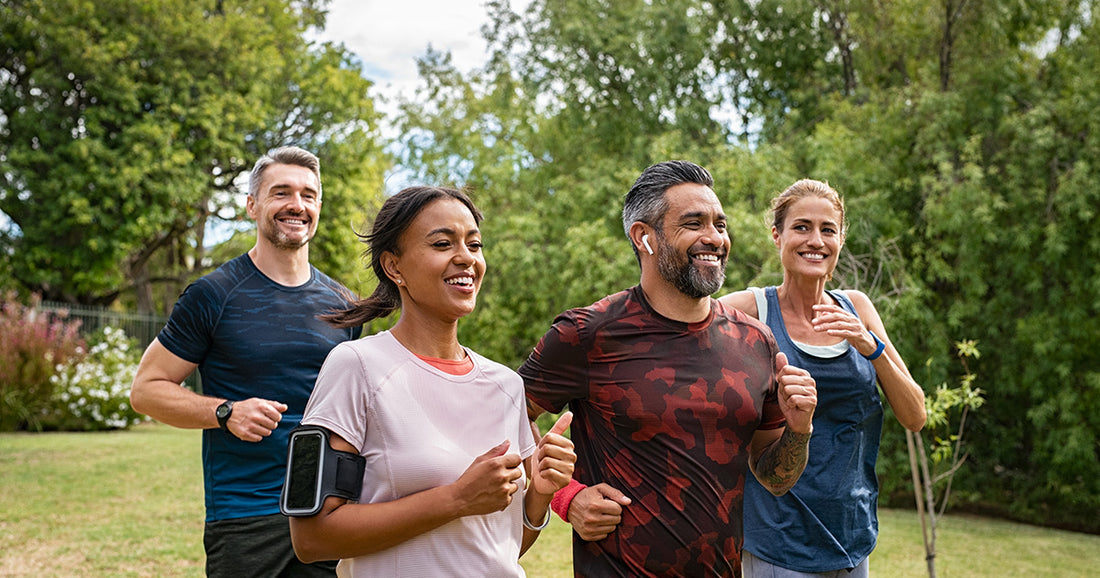 Exercise Routines for individuals with incontinence - group of people jogging outside