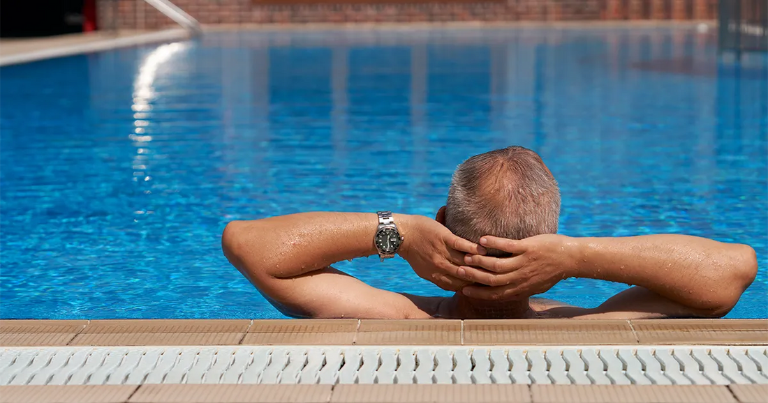 Can you swim with incontinence - adult male inside of a pool relaxing